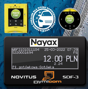 Zestaw kasa fiskalna Novitus SDF-3 + terminal Nayax Onyx na myjnię samochodową