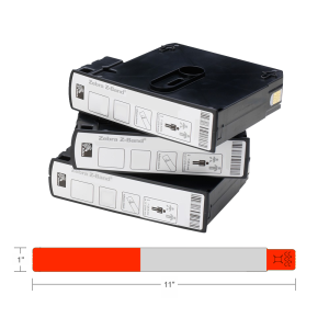 Zebra opaska identyfikacyjna dla dorosłych czerwone 25x279 / 200 sztuk - 10006995-1K - do Zebra HC100/ZD510