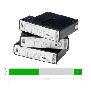 Zebra opaska identyfikacyjna dla dorosłych zielone 25x279 / 200 sztuk - 10006995-3K - do Zebra HC100/ZD510
